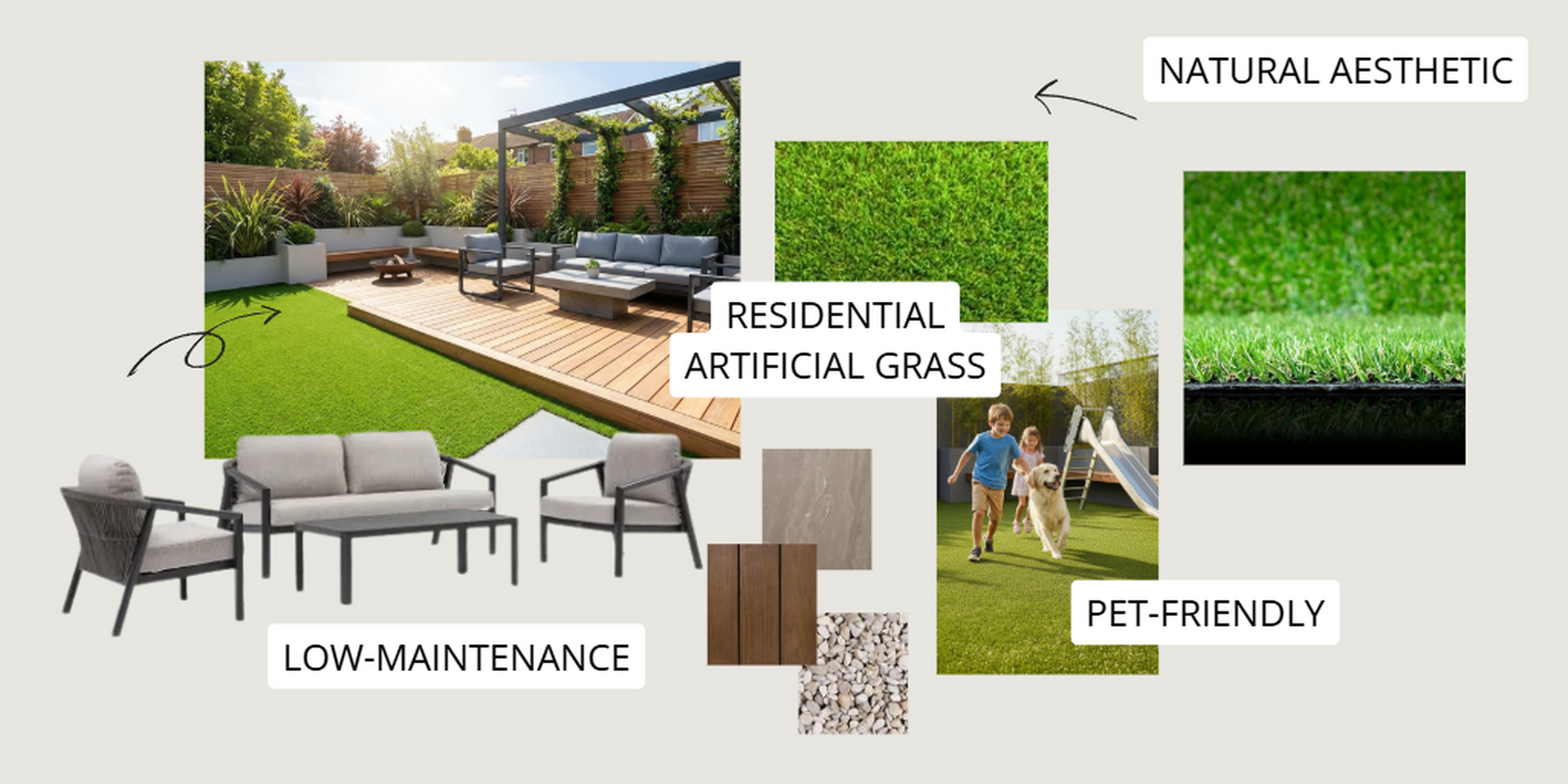 Terrace inspiration with premium artificial grass for your dream garden