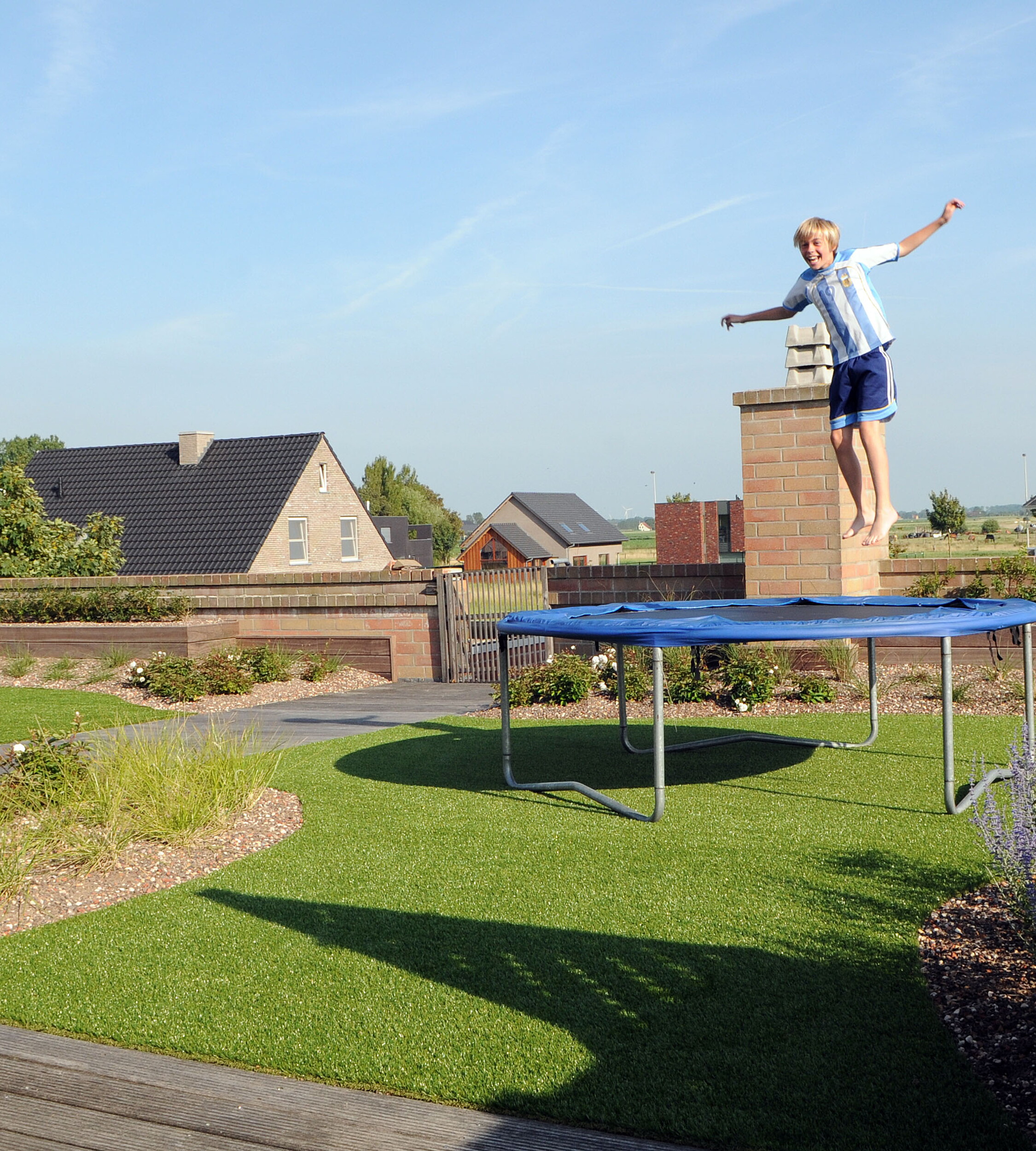 Artificial grass safe and soft for children to play on
