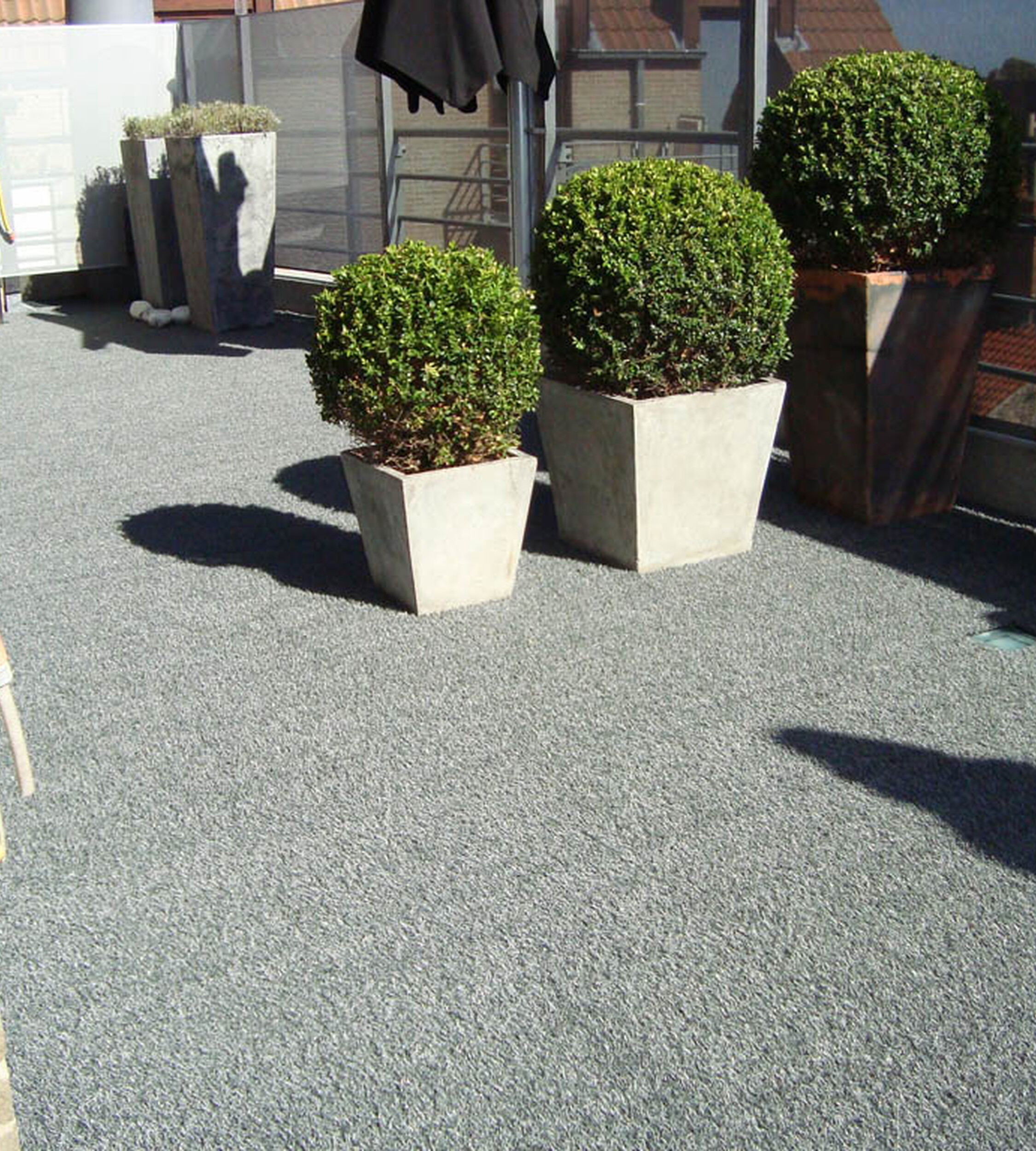 'grey artificial grass for a modern look